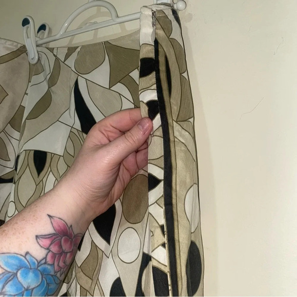 Womens Kate Hill Vintage Y2K Aztec Floral print Silk and Linen Midi Skirt S: 10 - Picture 11 of 14